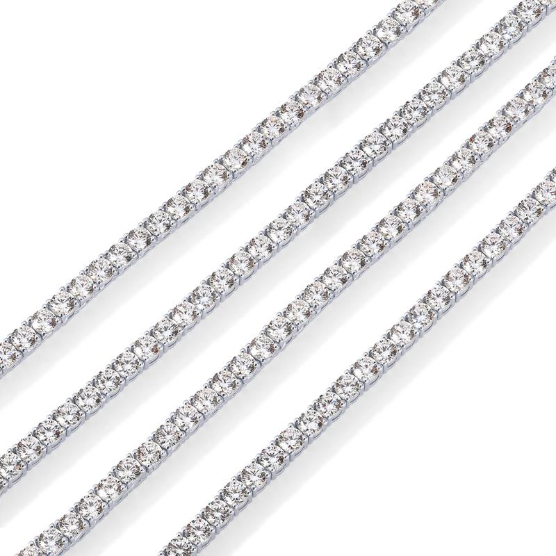 14K Gold Plated 3mm Diamond Tennis Necklace