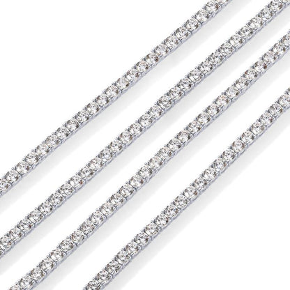 14K Gold Plated 3mm Diamond Tennis Necklace