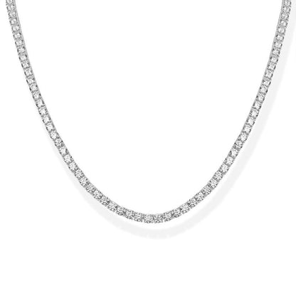 14K Gold Plated 3mm Diamond Tennis Necklace